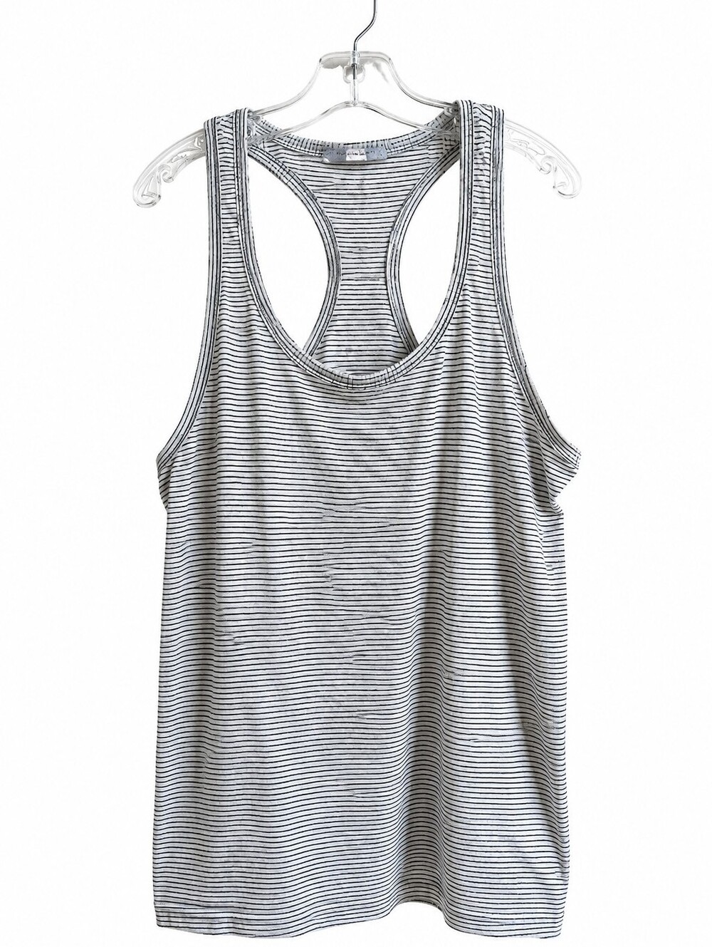 Lululemon Swift Stride Tank Top Size 8 Gray Striped Racerback Athletic Running